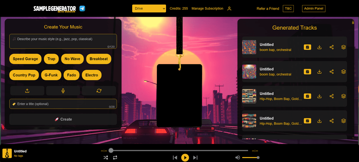samplegenerator.xyz Interface